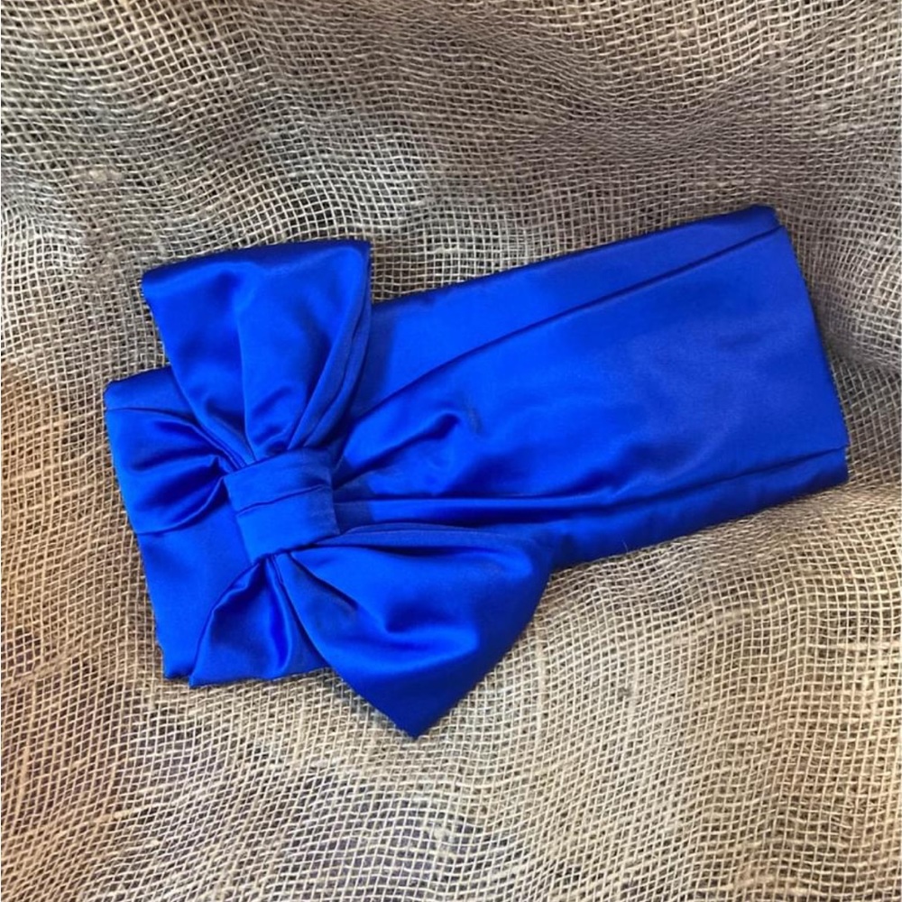 Kate Spade Something Blue Satin Evening Belles Gini Clutch New w Tag Purse Bag